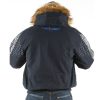 Pelle Pelle Men's King Of Thrones 1978 Navy Blue Fur Hood Wool Jacket