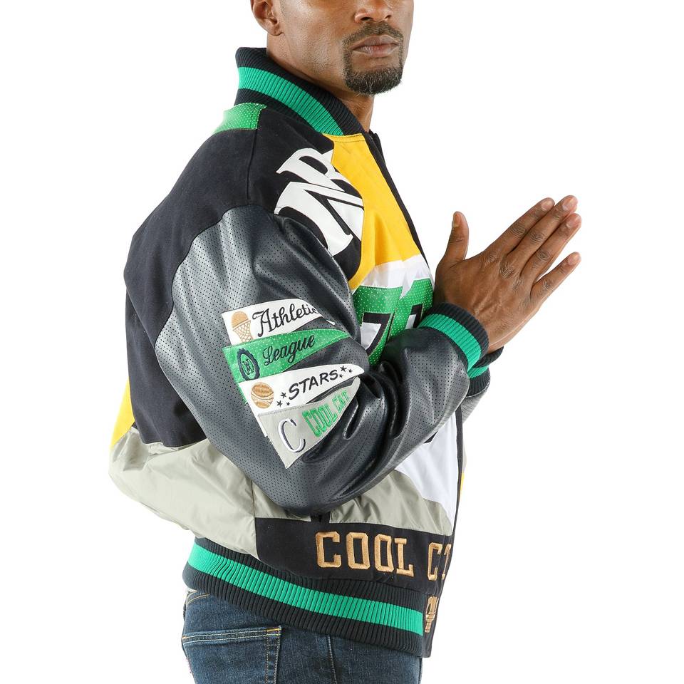 Pelle Pelle Men's MB Slam Dunk Green & Black Nylon Jacket