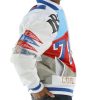 Pelle Pelle Men's MB Slam Dunk White Nylon Jacket
