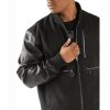 Pelle Pelle Men's Pelle Pelle Zipper Wool Jacket with Leather Sleeves
