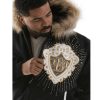 Pelle Pelle Men's Platinum & Diamonds MB 1978 Black Fur Hood Wool Jacket
