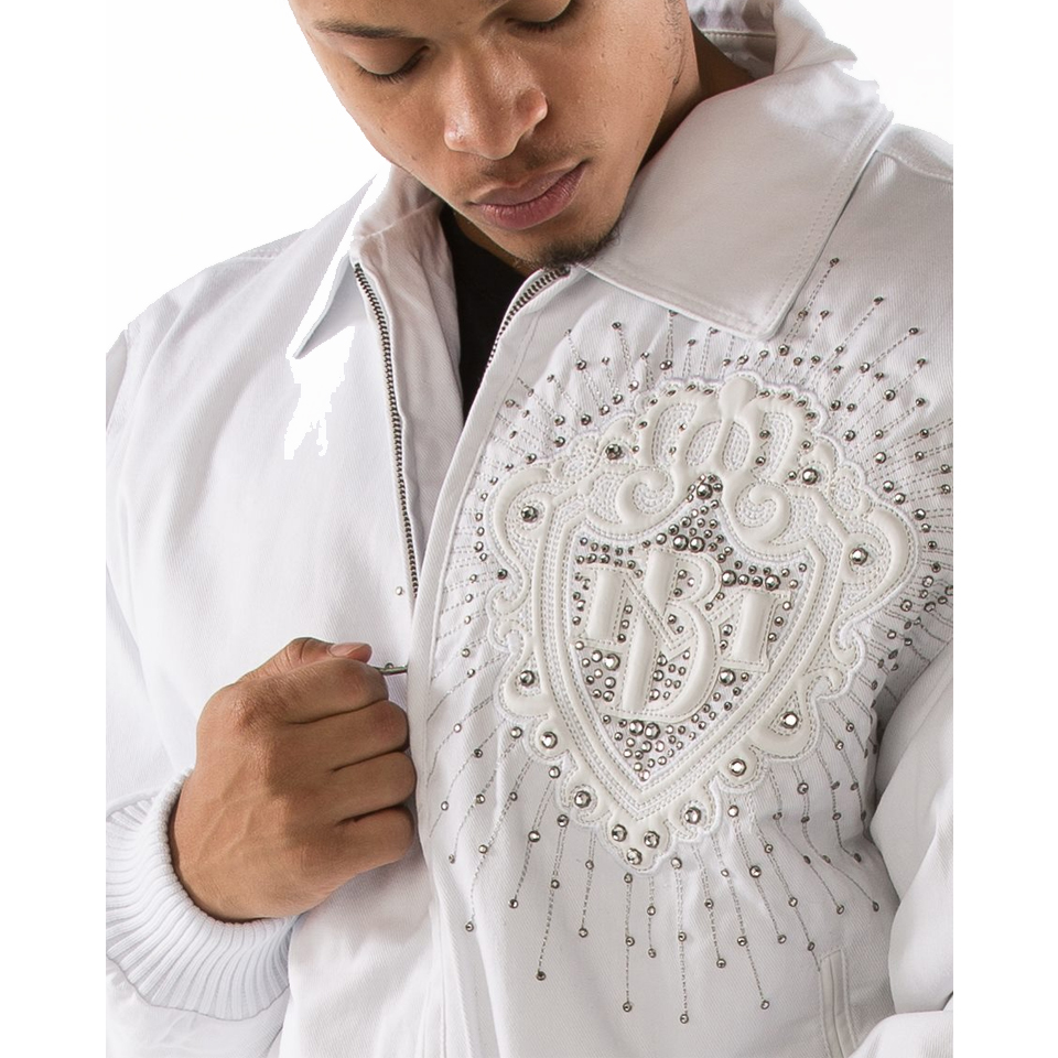 Pelle Pelle Men's Platinum & Diamonds MB 1978 White Wool Jacket