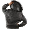 Pelle Pelle Monarch Ladies Black Fur Hood Leather Jacket