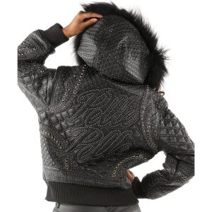 Pelle Pelle Monarch Ladies Black Fur Hood Leather Jacket