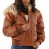 Pelle Pelle Monarch Ladies Brown Fur Hood Jacket