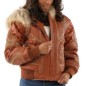 Pelle Pelle Monarch Ladies Brown Fur Hood Jacket