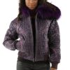 Pelle Pelle Monarch Ladies Purple Fur Hood Jacket