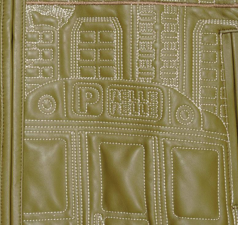 Pelle Pelle NYC Boro Quilted Olive Green Full Grain Leather Jacket