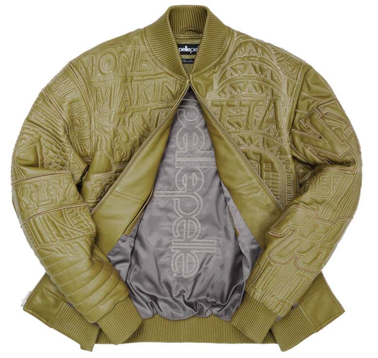Pelle Pelle NYC Boro Quilted Olive Green Men's Leather Jacket
