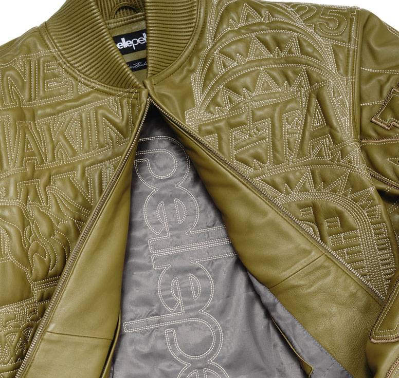Pelle Pelle NYC Boro Quilted Olive Green Real Leather Jacket