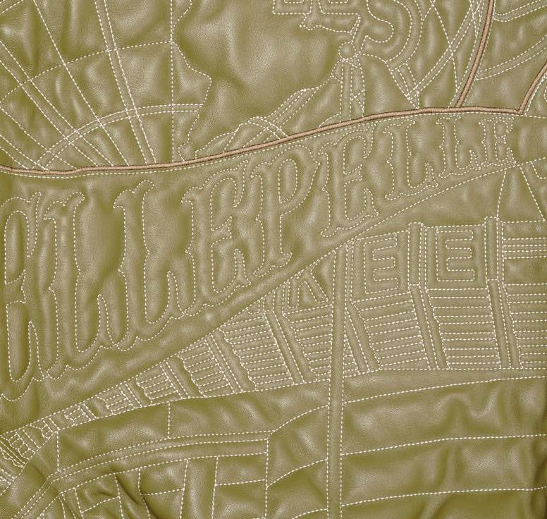 Pelle Pelle NYC Boro Quilted Olive Leather Jacket For Men's