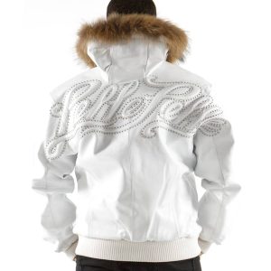 Pelle Pelle Neoprene Logo White Fur Hood Jacket