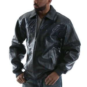 Pelle Pelle Neoprene Navy Blue Croc Jacket