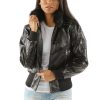 Pelle Pelle New Cayman Pattern Fur Hood Black Jacket