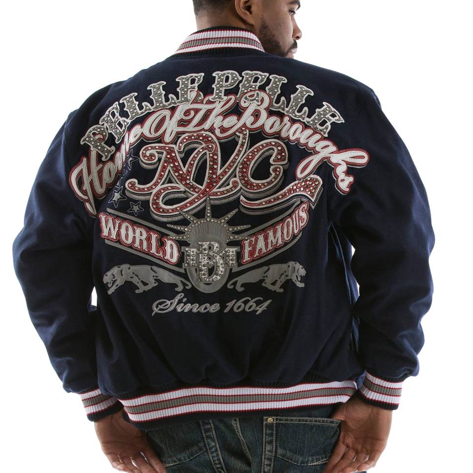 Pelle Pelle New York City MB World Famous 1664 Blue Jacket