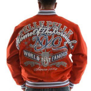 Pelle Pelle New York City MB World Famous 1664 Orange Wool Jacket