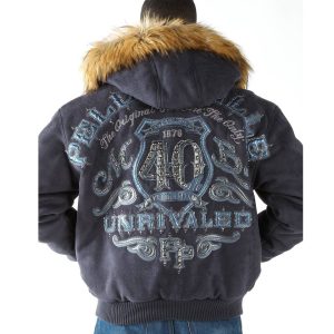 Pelle Pelle Original 40th Anniversary Unrivaled 1978 Grey Fur Hood Wool Jacket