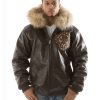 Pelle Pelle PP Crest Dark Brown Fur Hood Jacket