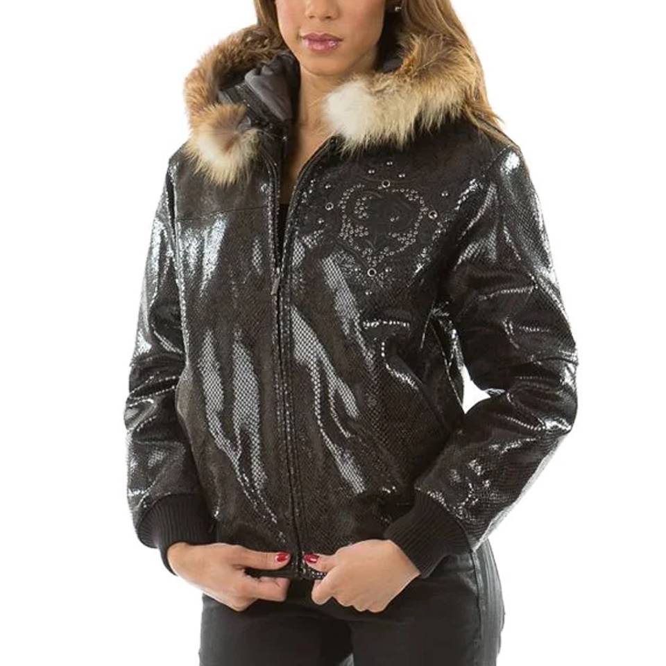 Pelle Pelle PP Crest Python Black Fur Hood Jacket