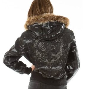 Pelle Pelle PP Crest Python Black Fur Hood Leather Jacket