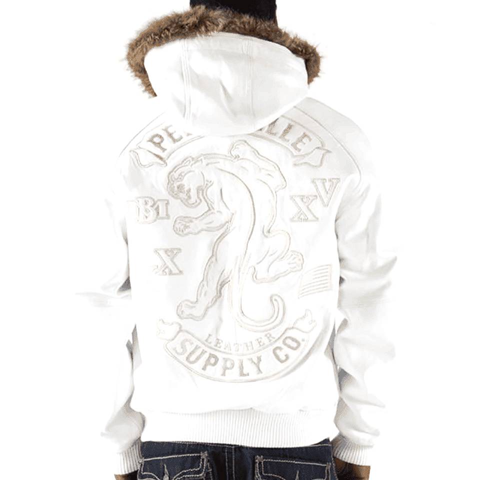 Pelle Pelle Panther White Fur Hood Jacket