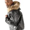 Pelle Pelle Picasso Black Fur Hood Genuine Leather Jacket