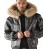 Pelle Pelle Picasso Black Fur Hooded Leather Jacket