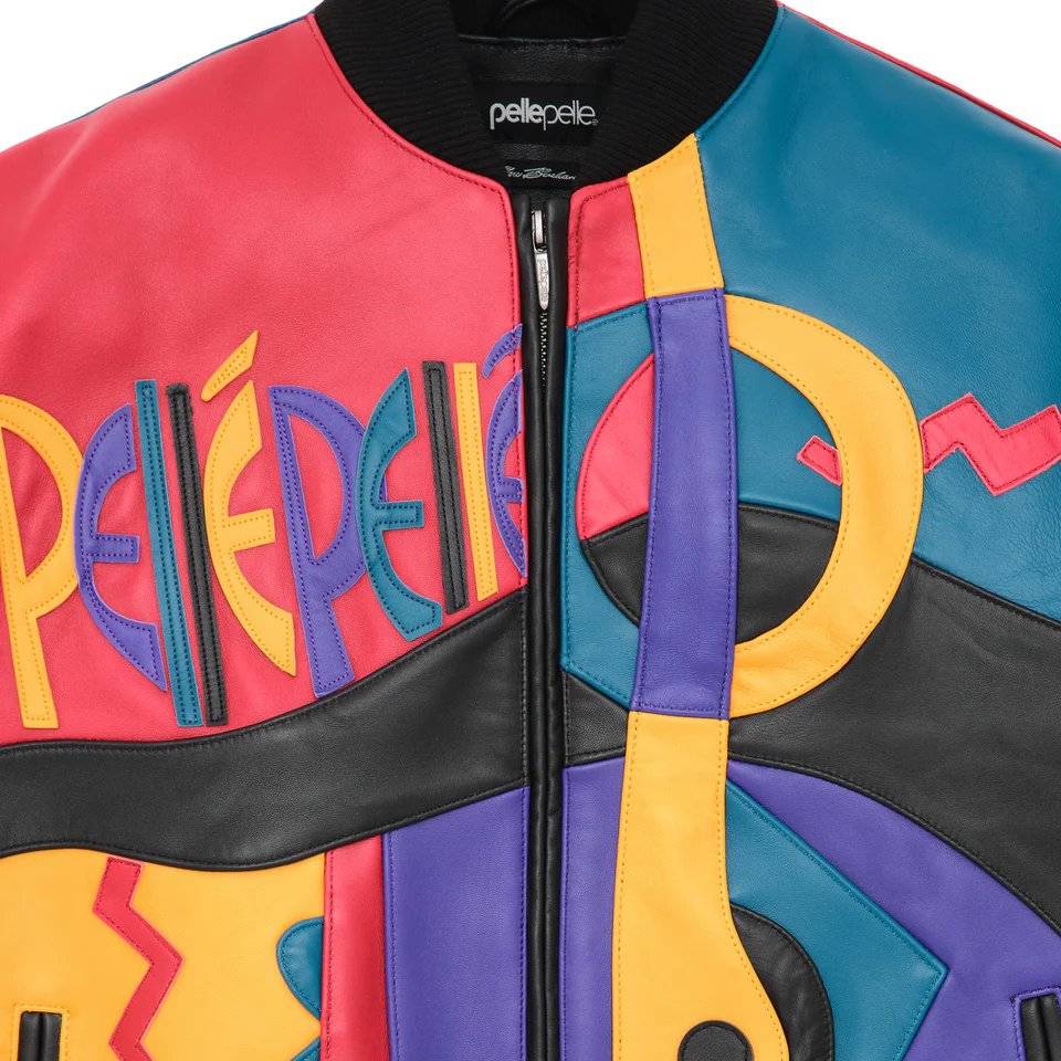 Pelle Pelle Picasso Plush Black and Red Jacket