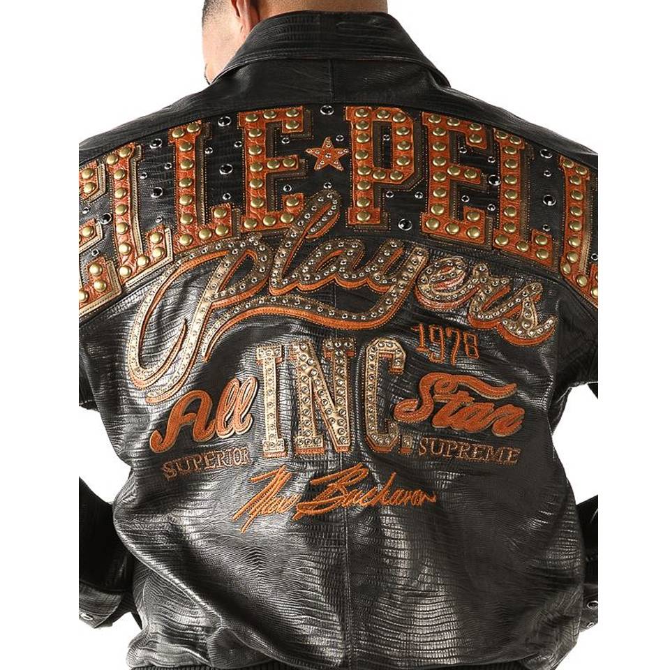 Pelle Pelle Players All in Stars MB 1978 Black Genuine Leather Jacket