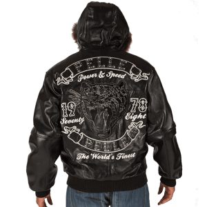 Pelle Pelle Power and Speed 1978 Fur Hood Black Leather Jacket
