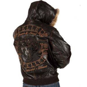 Pelle Pelle Power and Speed 1978 Fur Hood Brown Leather Jacket