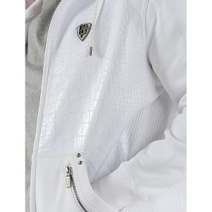 Pelle Pelle Premium Cayman White Pattern Leather Hoodie