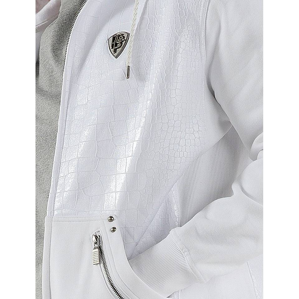 Pelle Pelle Premium Cayman White Pattern Leather Hoodie