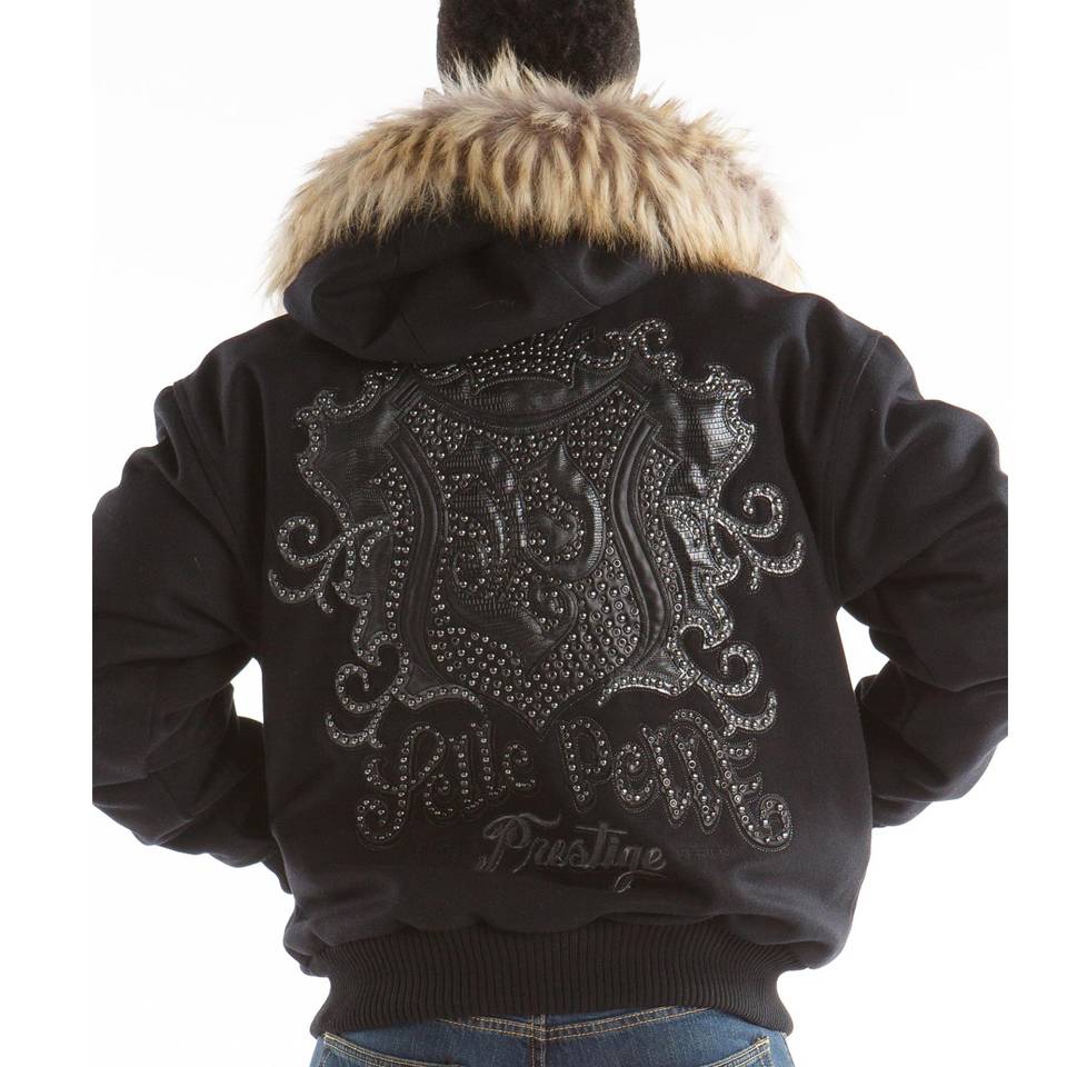 Pelle Pelle Prestige Black Fur Hood Wool Jacket