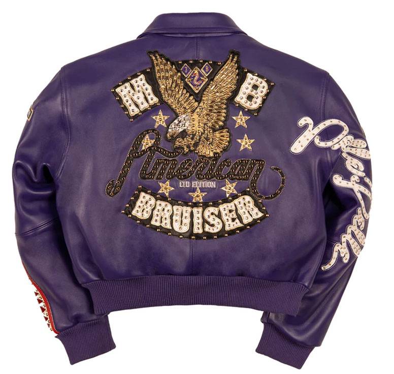 Pelle Pelle Purple American Bruiser Women Crop Leather Jacket