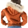 Pelle Pelle Queen Of Thrones Brown Fur Hooded Wool Jacket