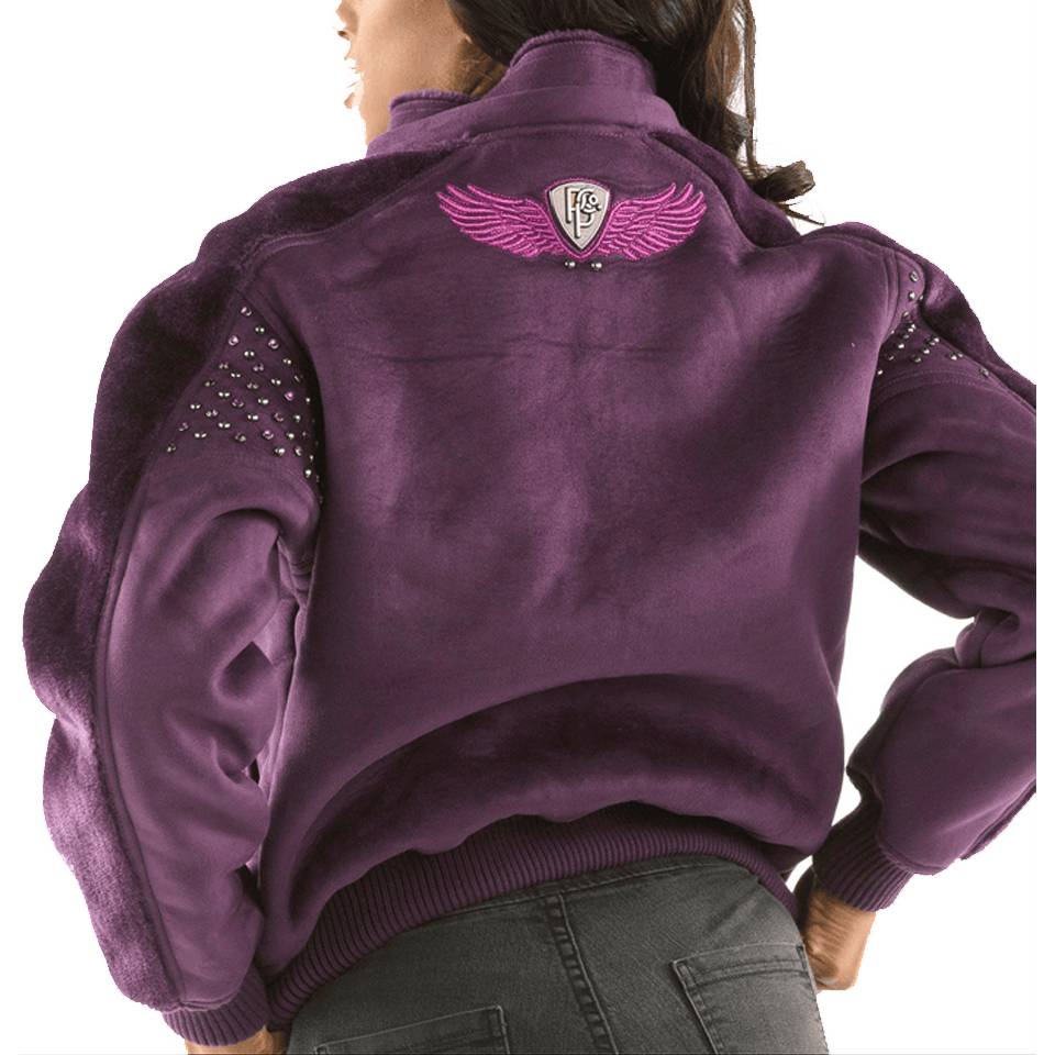 Pelle Pelle Queen Of Thrones Purple Fur Hooded Wool Jacket