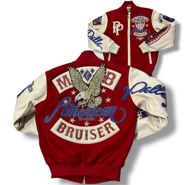 Pelle Pelle Red Bruiser MB Varsity Wool Jacket