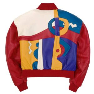 Pelle Pelle Red Plush Picasso Women Crop Real Leather Jacket