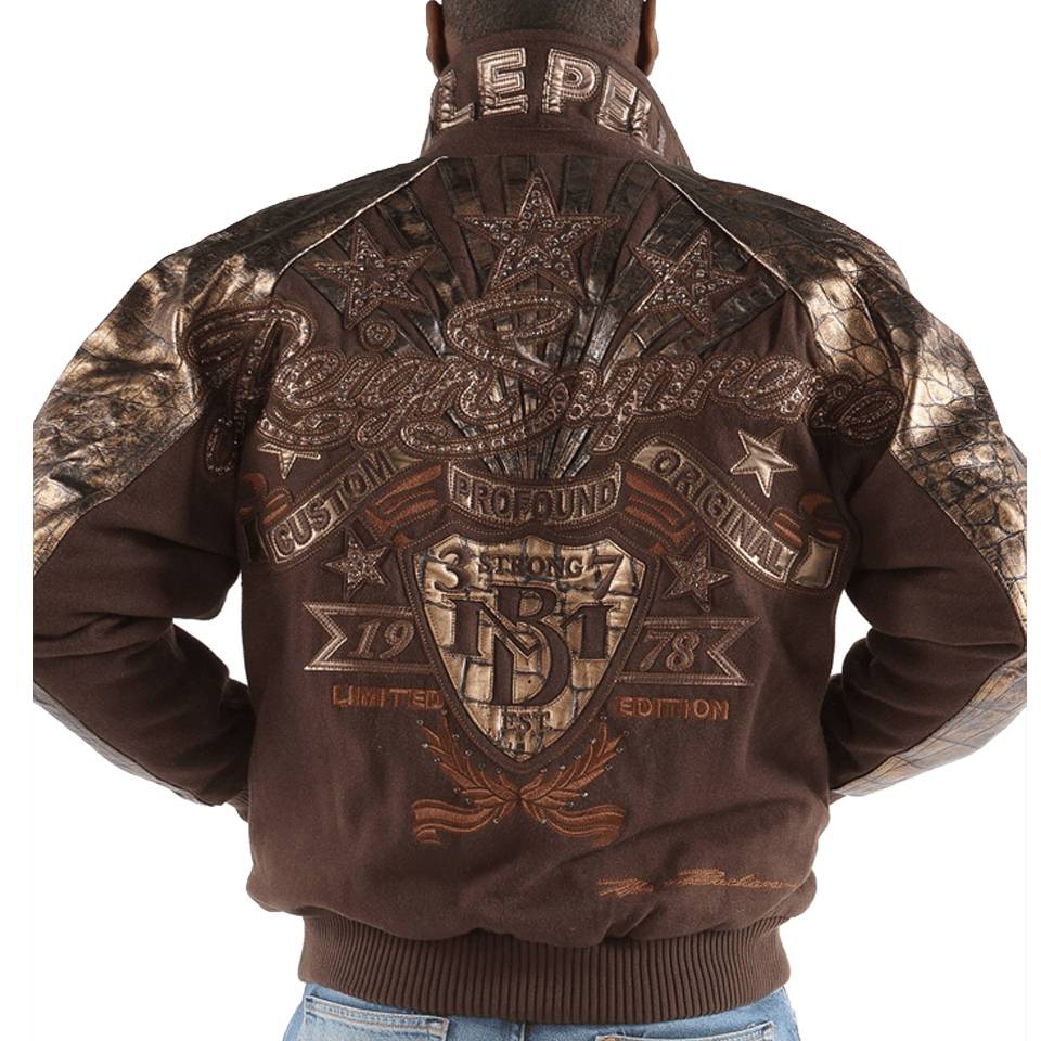 Pelle Pelle Reign Supreme MB 1978 Limited Edition Brown Jacket with Leather Sleeves