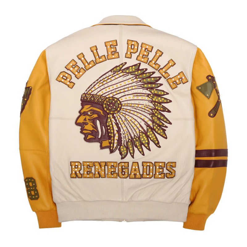 Pelle Pelle Renegades Keef Chief Ivory Genuine Leather Jacket