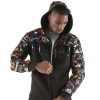 Pelle Pelle Repeat Black Wool Hoodie For Men's