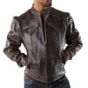 Pelle Pelle Requiem Ghost Dark Brown Leather Biker Jacket