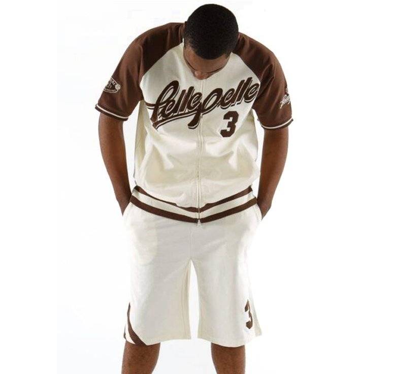Pelle Pelle Retro Basketball Style Warm Up Cream Tracksuit
