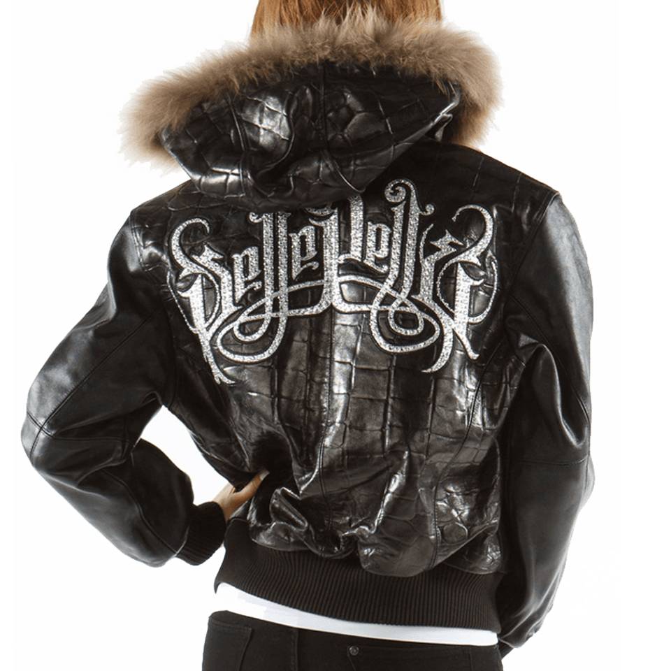 Pelle Pelle Royal in Black Fur Hood Leather Jacket