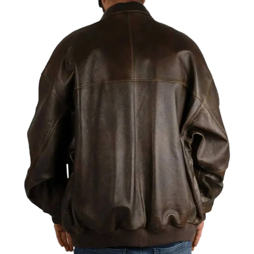 Pelle Pelle Sanded Antique Dark Brown Leather Jacket