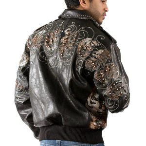Pelle Pelle Scripted Black Leather Jacket