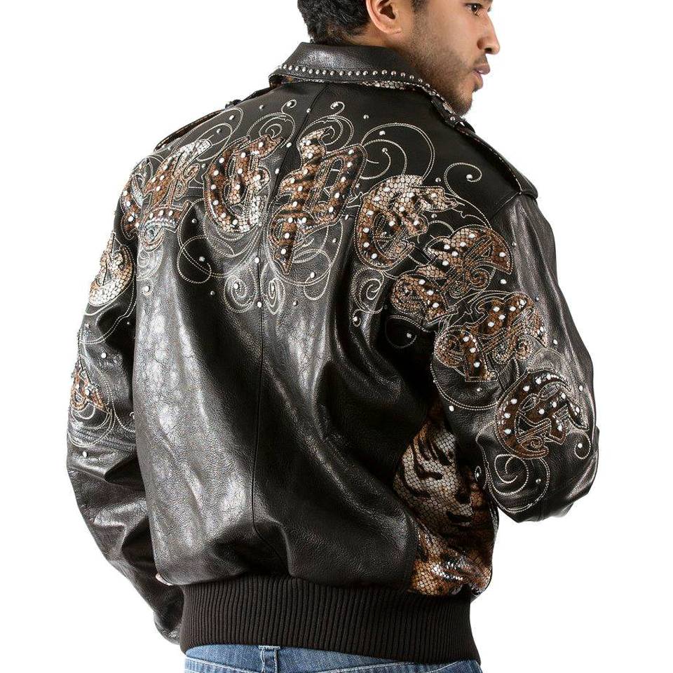 Pelle Pelle Scripted Black Leather Jacket