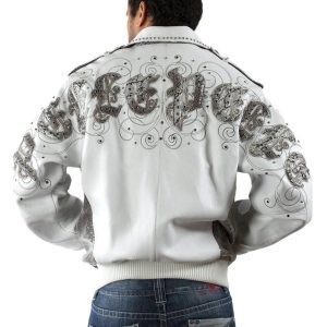Pelle Pelle Scripted White Leather Jacket