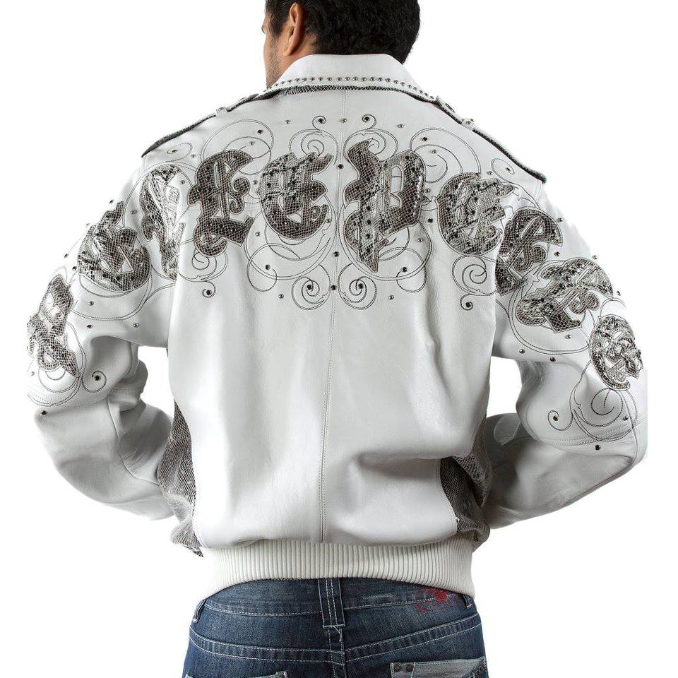 Pelle Pelle Scripted White Leather Jacket